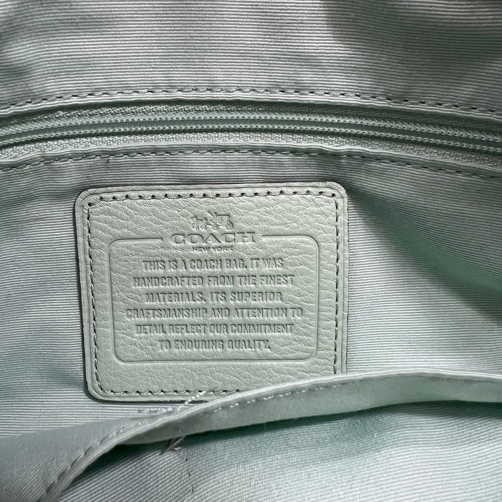 Coach Aqua Blue Leather F28993 Kelsey Satchel Handbag - Picture 4 of 5